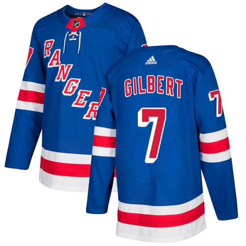 Adidas Rangers #7 Rod Gilbert Royal Blue Home Authentic Stitched NHL Jersey - Click Image to Close
